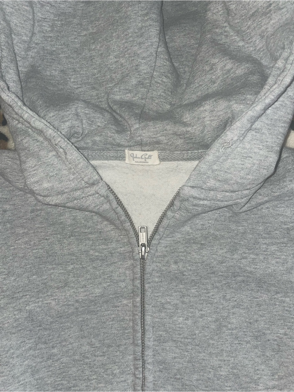 ♡ Brandy Melville/ John Galt Light Gray Zip-Up Hoodie - Picture 2 of 4